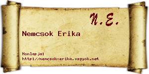 Nemcsok Erika névjegykártya